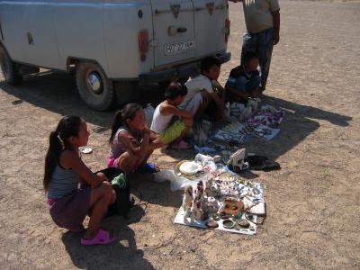 Kids selling souvenirs