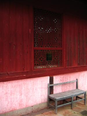 Weathered temple wall