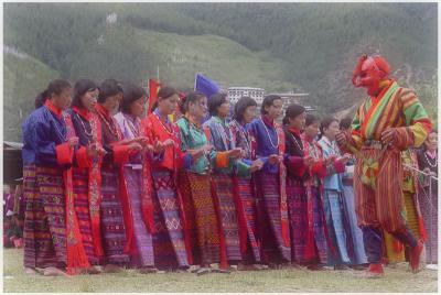 Thimphu, Atsara /Jester, yangchangphu high school girls, dance contest