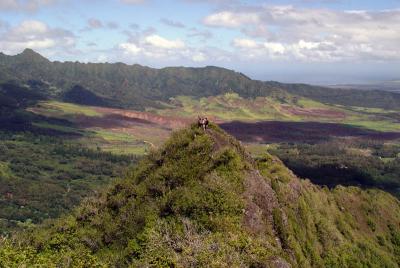 north shore just visible to the upper right, now on the ridge 