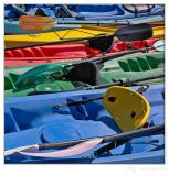 Colorful kayaks