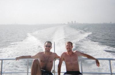 Matias & Ron on the boat