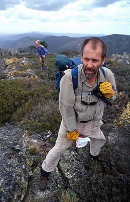 bl Tim and Jonno in Wind On Mt Kelly, Vertical.jpg