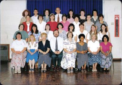 The staff of Halfway Houses Primary School 1996
