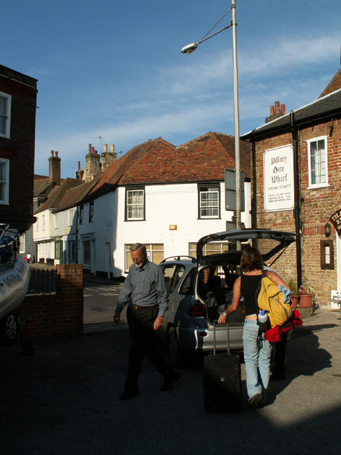 Loading up the taxi to Gatwick
