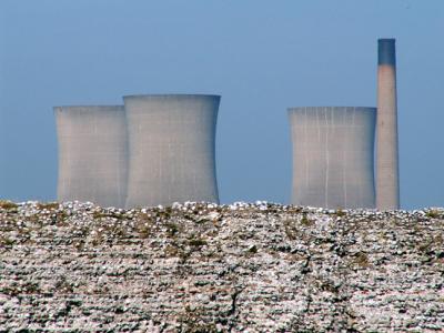 Walls of Fort with power station in background