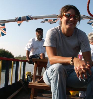 Erin and the Captain on the river cruise