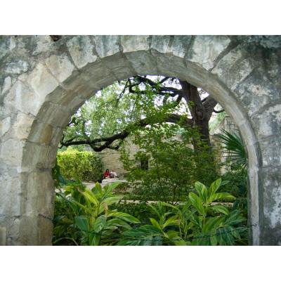 Jardin  The Alamo commmorant la fameuse bataille de 13 jours en 1836