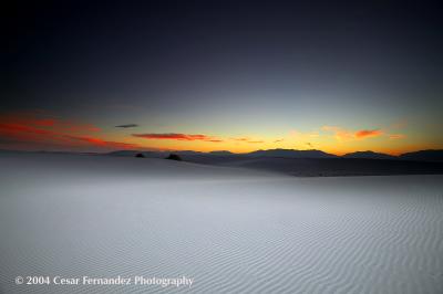 Sunset at White Sands National Monument - New Mexico.